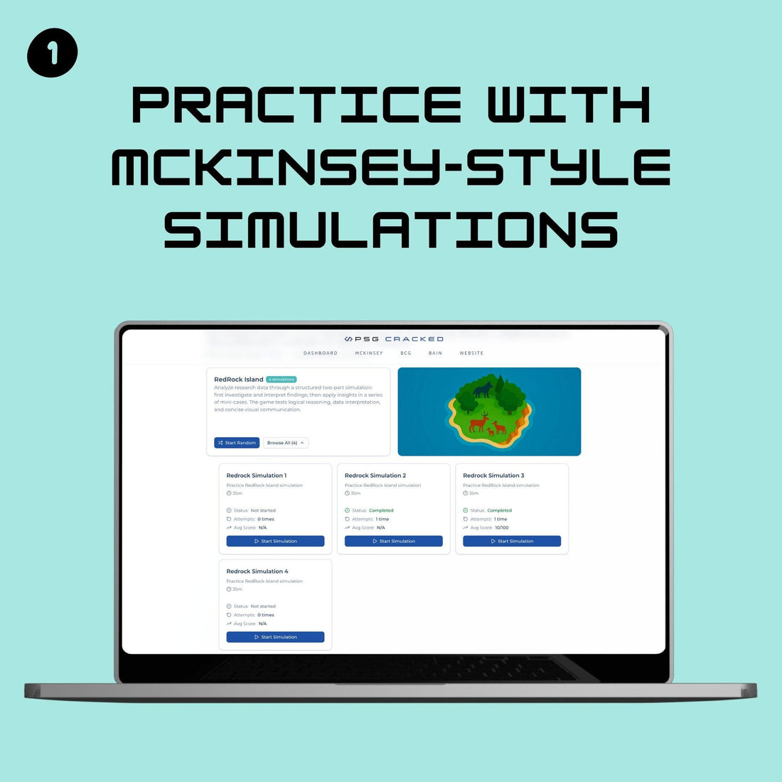 Redrock Game interactive simulations for McKinsey PSG